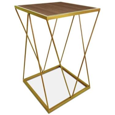 Imagem de Mesa De Canto Alta Modelo Industrial Wire Lateral Decoração Para Sala 