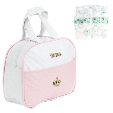 Imagem de Bolsa Maternidade 03 Fraldas de Baby Reborn Rosa Pequena - Love