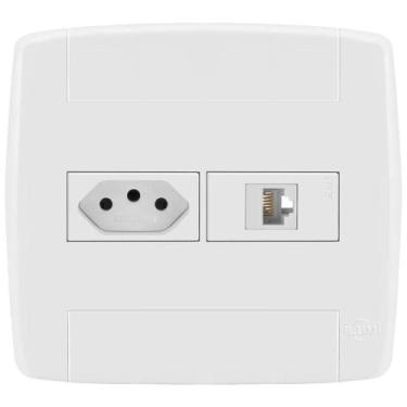 Imagem de Conjunto 1 Tomada 20A + 1 Tomada Rj45 4X4 - Ilumi Lev