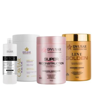 Imagem de Terapia Capilar Com Máscaras Super Ouro Caviar E Detox 500Ml - Dyusar 