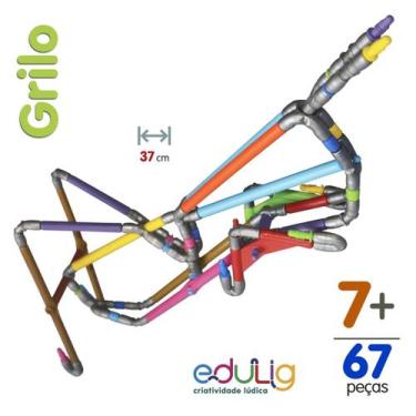 Imagem de Quebra-cabeça Geométrico Edulig Puzzle 3D Grilo - 67 peças e conexões 