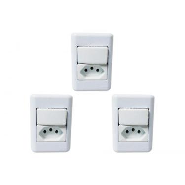 Imagem de Kit C/3 - Sistema Perlex Branca (1 Simples+Tomada 20A) 30...