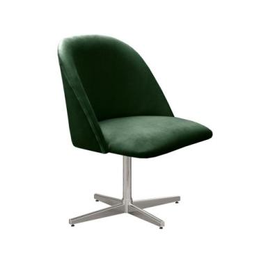 Imagem de Poltrona Gaia Pé Giratório Metal Cadeira Decorativa Sala, Escritório, 