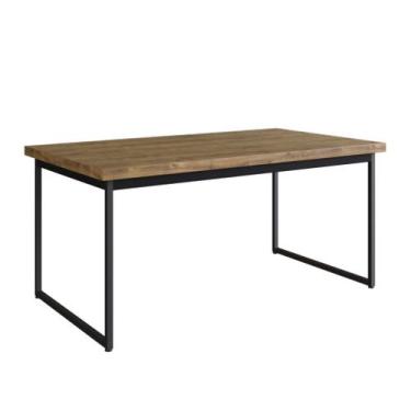 Imagem de Mesa Tubular 6 lugares Oxford 160cm WoodMel com Preto - Metta Mobili