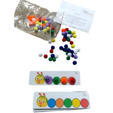 Imagem de Brinquedo De Cores Lagarta Pareamento De Cores Autistas - T&D Jogos Ed