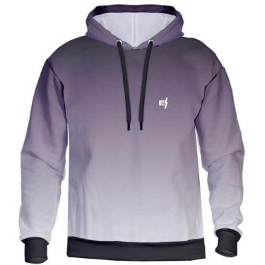 Imagem de Blusa de Frio Feminina Masculina Moletom Degrade Com Capuz Confortável