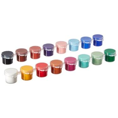 Imagem de Delta Creative Conjunto de potes de tinta com tinta e pincel para ambientes externos, (16 cores)