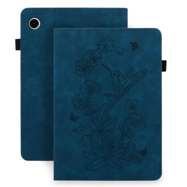 Imagem de Rosbtib Capa para Samsung Galaxy Tab A9 Plus 11 polegadas 2023, capa fólio fina de couro PU com compartimento para cartão para Samsung Galaxy Tab a9+ - FloraBird Blue