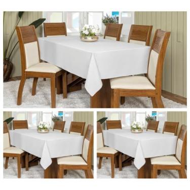 Imagem de Kit 3 Toalhas De Mesa Oxford Retangular 2,00x1,45m 6 Lugares - Actual 