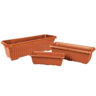 Imagem de Floreiras Caneladas 35 cm Marrom Decorativo - BRASAMI