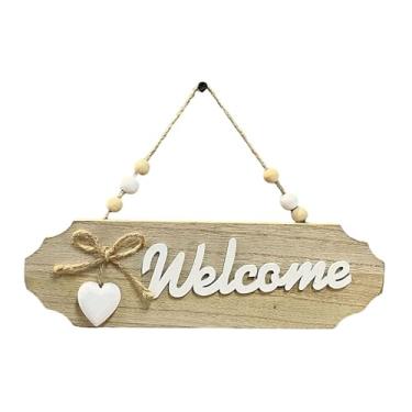 Imagem de XLWLLNJ Placa de Porta de Madeira Pendurada, Placa de Parede de Madeira Decorativa para Casa de Fazenda, Decoração Rústica, de Casa, Bem Vindo de Madeira, Tamanho real