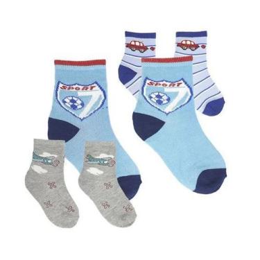 Imagem de Kit 12 Pares de Meias Infantil Meninos Coloridas 1 a 4 anos - Lynx pro