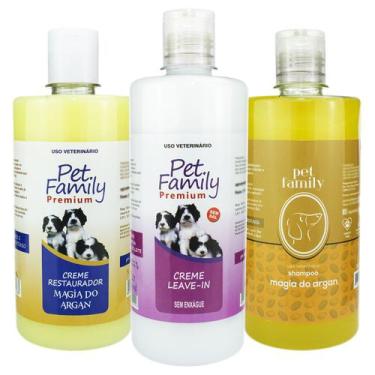 Imagem de Kit Para Banho e Desembaraço De Pelos Pet Cães E Gatos 500ml - Pet Fam