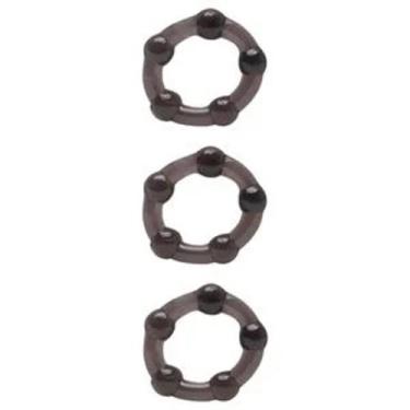Imagem de Kit Anel Peniano 3 Unidades 3,7Cm Sexy Import, FUMÊ