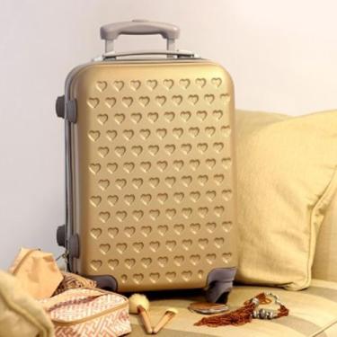 Imagem de Mala de Bordo para Viagem Love Dourada Jacki Design