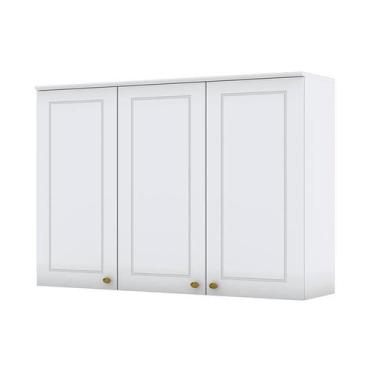 Imagem de Armário Aéreo 3 Portas 120 cm Americana Branco HP  Henn