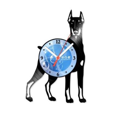 Imagem de Relógio De Parede Disco Vinil Animais - Dobermann - VAN-057 - Modernar