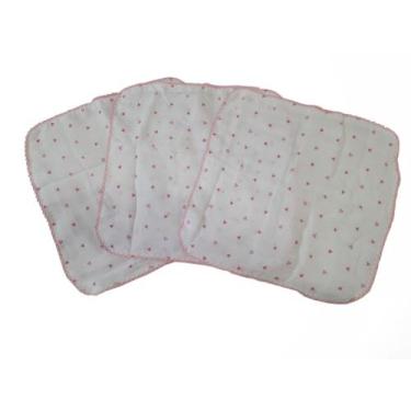Imagem de 5 Fralda De Pano Cremer 70x70cm Com Crochê - Dugu, Rosa