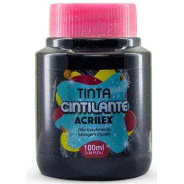 Imagem de Tinta PVA Cintilante 520 100ML Preto Acrilex