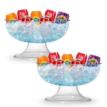 Imagem de Kit C/2 Taça Gigante Bala Doces Sobremesa Cristal 10L - TT