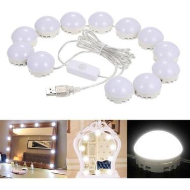 Imagem de Luz espelho Penteadeira Kit 10 Lâmpadas Led iluminação camarim maquiag