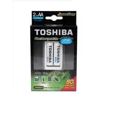 Imagem de Carregador de pilhas tipo aa/aaa toshiba (com 2 pilhas aa 2000mah)