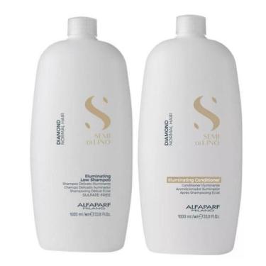 Imagem de Kit Shampoo +  Condicionador Semi Di Lino Diamond 1 Litro - Alfaparf