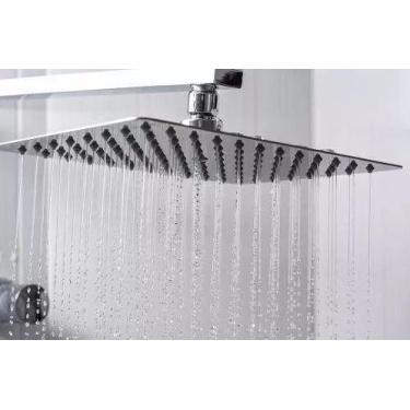Imagem de Ducha Cromada Slim Quadrada 30x30cm. Inox Silver Edition - Sollux