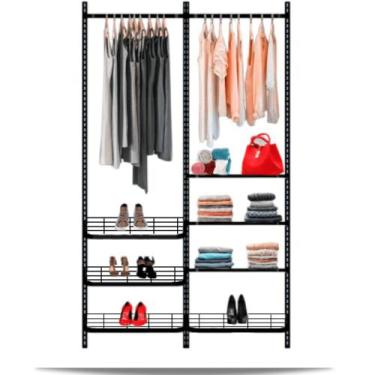 Imagem de Guarda roupa closet aramado aberto CLR281 - 1,30 Smart Black - Casa Ex