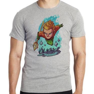 Imagem de Camiseta Aquaman Blusa criança infantil juvenil adulto camisa todos ta