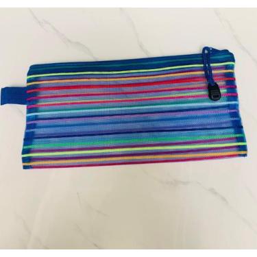 Imagem de Estojo Ou Necessaire Multiuso Com Listras Nylon NS-3775 - Novo Século,