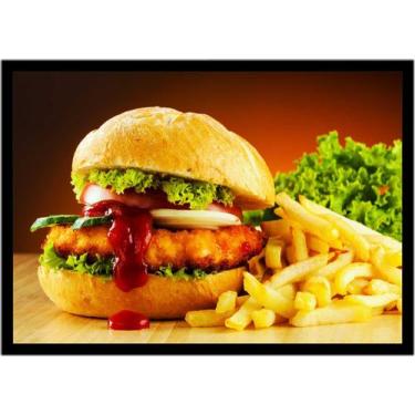 Imagem de Quadro Decorativo Gourmet Hambúrguer Hamburgueria Padarias Lanchonetes