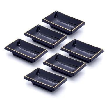 Imagem de Kit C/6 Tigelas Nozoki Japonesas Para Shoyu Cor Preto - AC
