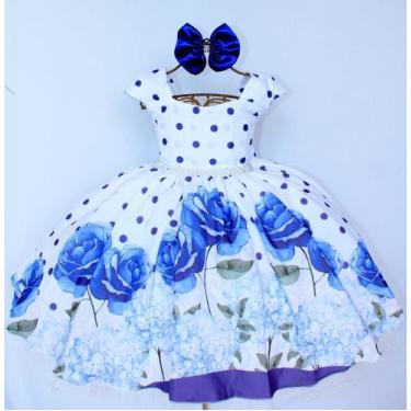 Imagem de Vestido Infantil Floral Festa Luxo E Tiara - Pingo de Gente Baby Kids 