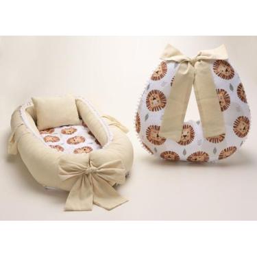 Imagem de Almofada Amamentação + Ninho Redutor Leão + Redutor Bebê Conforto Pret