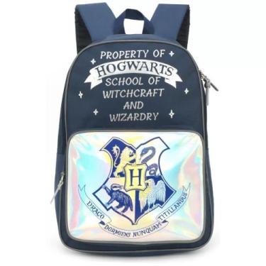Imagem de Mochila luxcel harry potter azul holográfico 