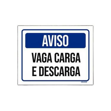 Imagem de Placa De Sinalização Aviso Vaga Carga E Descarga 27X35
