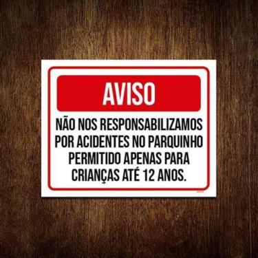 Imagem de Kit 10 Placas Aviso Condomínio Acidentes No Parquinho