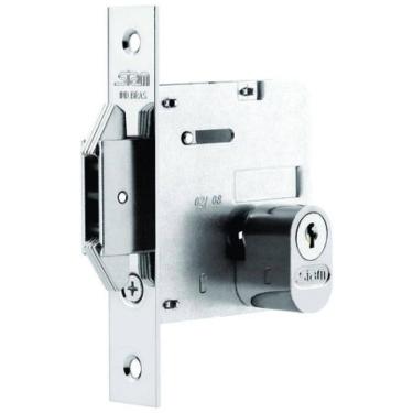 Imagem de Fechadura Stam 1006 p/ Porta Bater/Correr em Inox e Latão