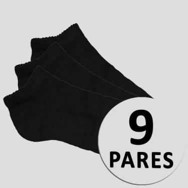 Imagem de Kit Meia Adidas 9 Pares Cano Baixo Preta e Branca, P