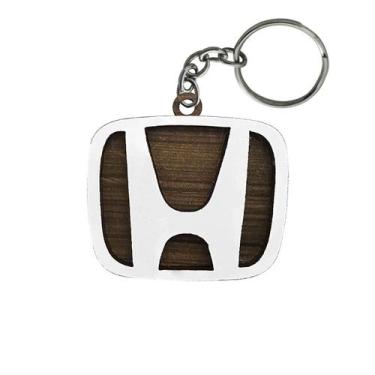 Imagem de Pacote 50 Chaveiro 3d Marca Honda com Argola 4cm Mdf Madeira Decorada 