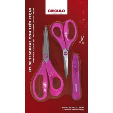 Imagem de Kit Tesouras com Gliter Círculo - Rosa