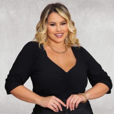 Imagem de Cropped com Decote Franzido em Malha Canelada Plus Size - Muzzarra's, 