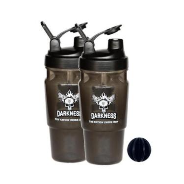 Imagem de Kit 2 Coqueteleira Darkness 1 Litro Blender Ball Shakeira Garrafa Acad