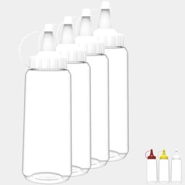 Imagem de Kit 4 Bisnagas Flexível Transparente 250ML Molho Ketchup Maionese Most