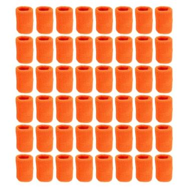 Imagem de PATIKIL Pulseiras esportivas, pacote com 48 faixas esportivas de algodão felpudo absorvente de pulso para tênis, basquete, malhar, correr, laranja