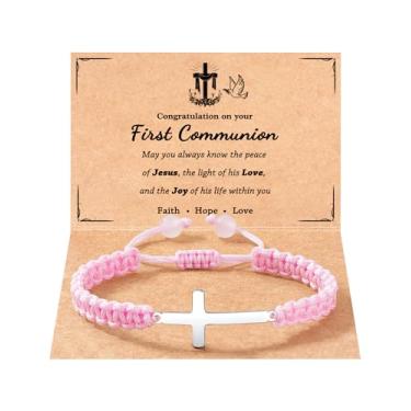Imagem de Tarsus Presentes de batismo/primeira comunhão para meninos/meninas, pulseira cruzada, corda trançada, batismo, comunhão para meninos e meninas, average, Nylon, Sem pedras preciosas