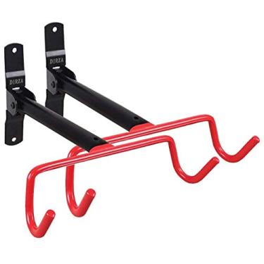Imagem de DIRZA Suporte de parede para bicicleta, pacote com 2 cabides dobráveis para armazenamento de bicicleta, gancho horizontal para garagem, galpão interno com parafusos