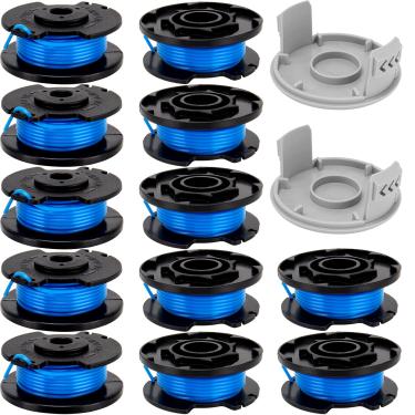 Imagem de HOOTO Linha de carretel aparador de cordas 3,35 m 0,065" carretel de substituição para Ryobi One Plus AC14RL3A 18V 24V 40V Linha de carretéis de aparador sem fio com tampa AC14HCA (12 carretéis + 2 capas)