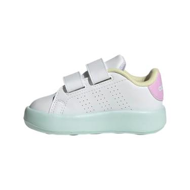 Imagem de adidas Tênis esportivo unissex infantil Advantage, Branco/Bliss Lilac/Halo Mint, 10 Toddler